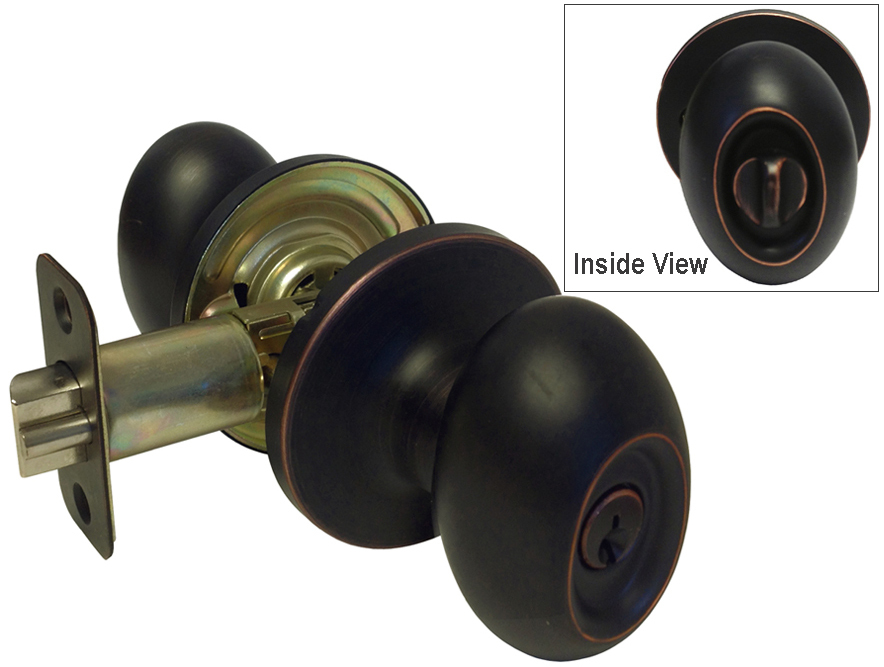 Oil Rubbed Bronze Door Entry Entrance keyed Oval knob Knobs Single Deadbolt lock