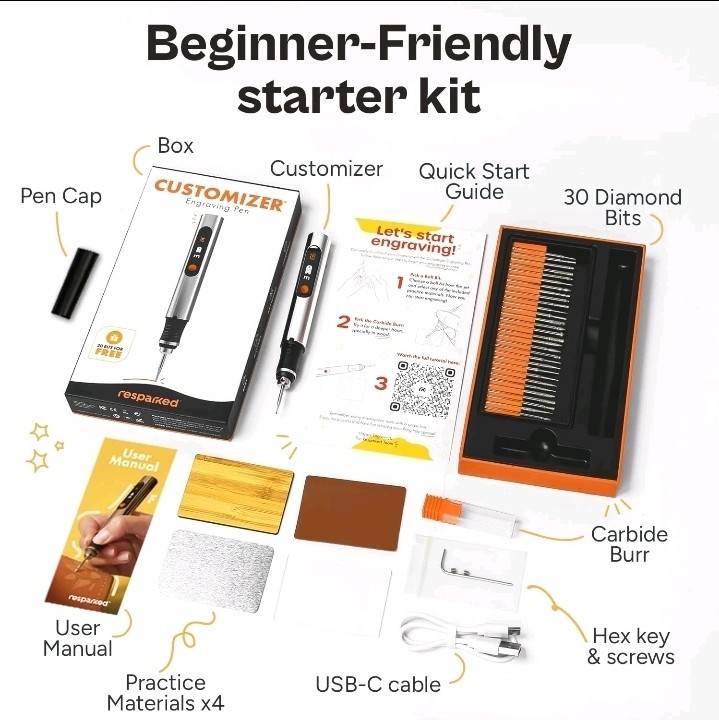 Resparked Customizer Engraving Pen (Formerly Culiau): Standard, Silver