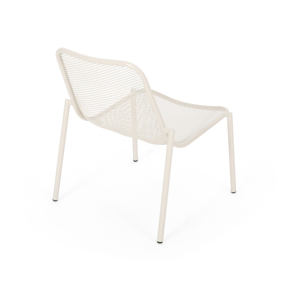 Unbranded Iron Stacking Chairs w/ Waterproof Coated Frame - White