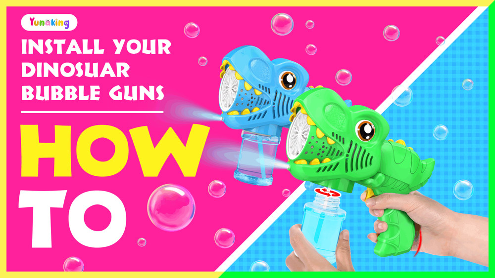 Rechargeable Bubble Machine Gun 2 Pack - Kids Outdoor Toy with 4 Bubble Solution