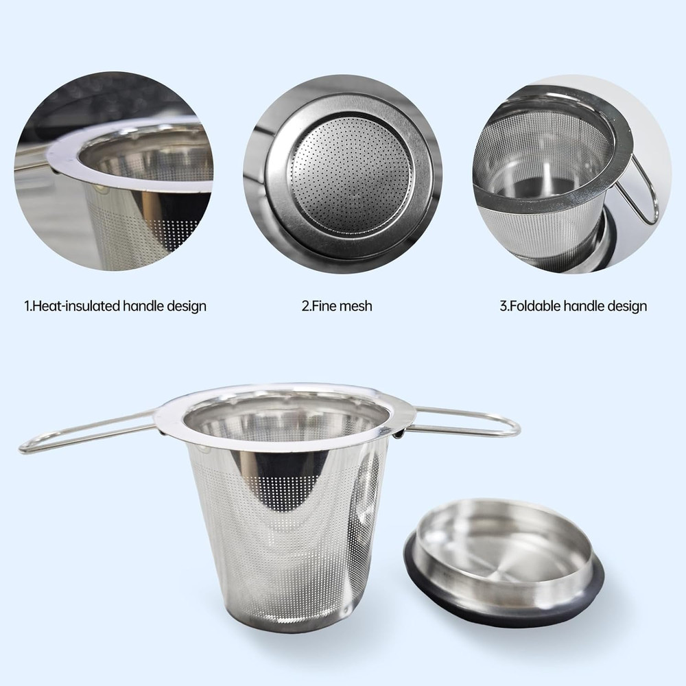 Loose Leaf Tea Infuser Strainer Steeper 304 Stainless Steel Tea Filter Mesh