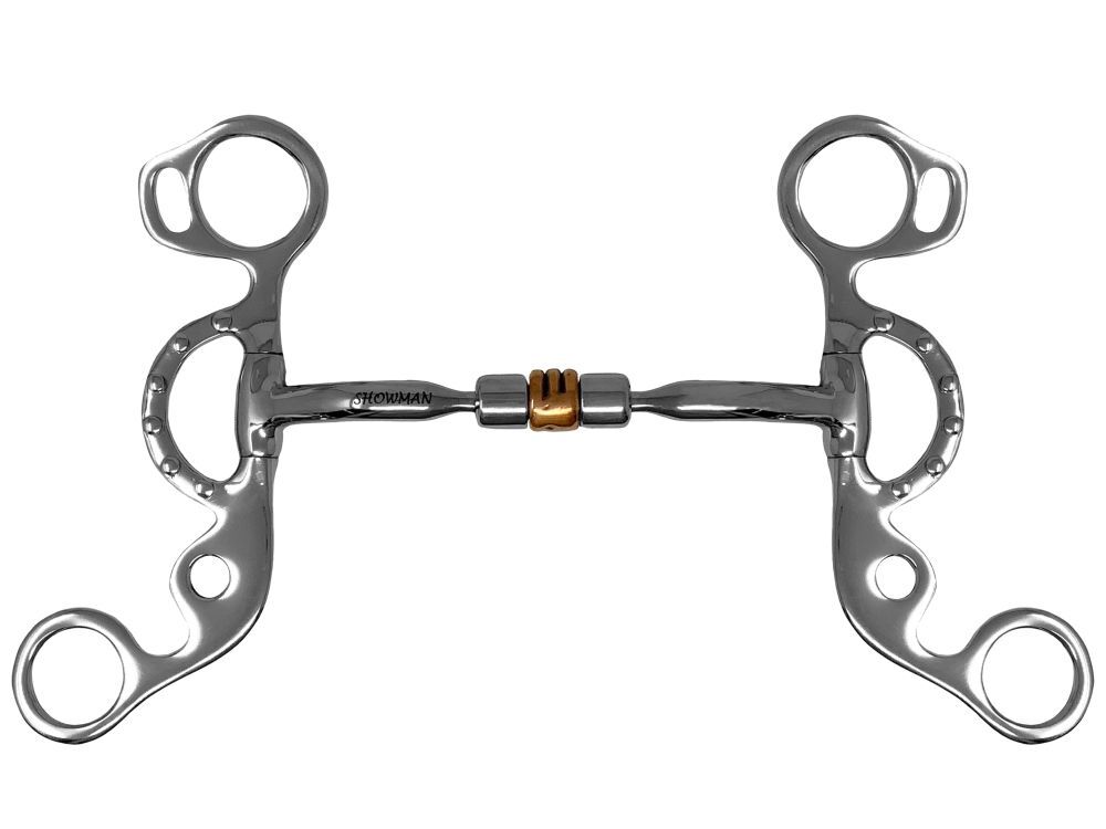Showman Comfort Jointed Copper Roller Short Shank Snaffle Curb Bit