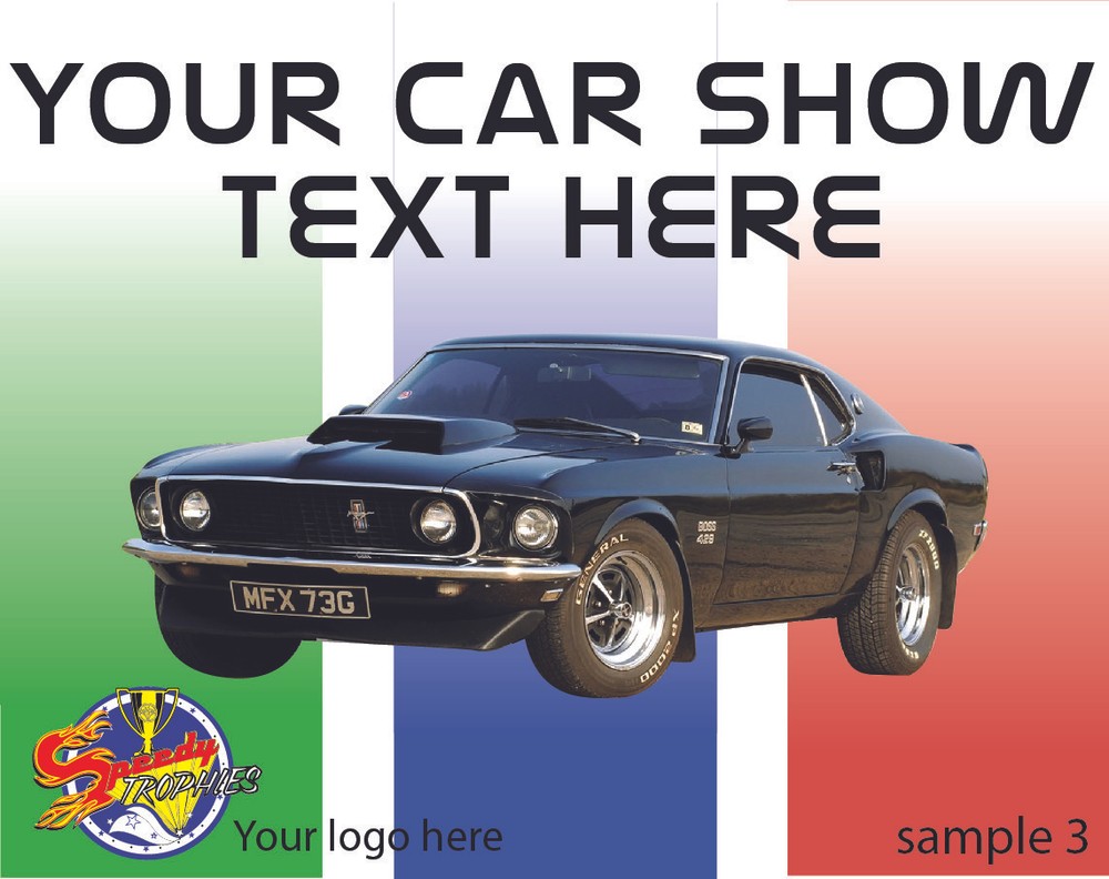 100 4"x3" CUSTOM CAR SHOW DASH PLAQUES!