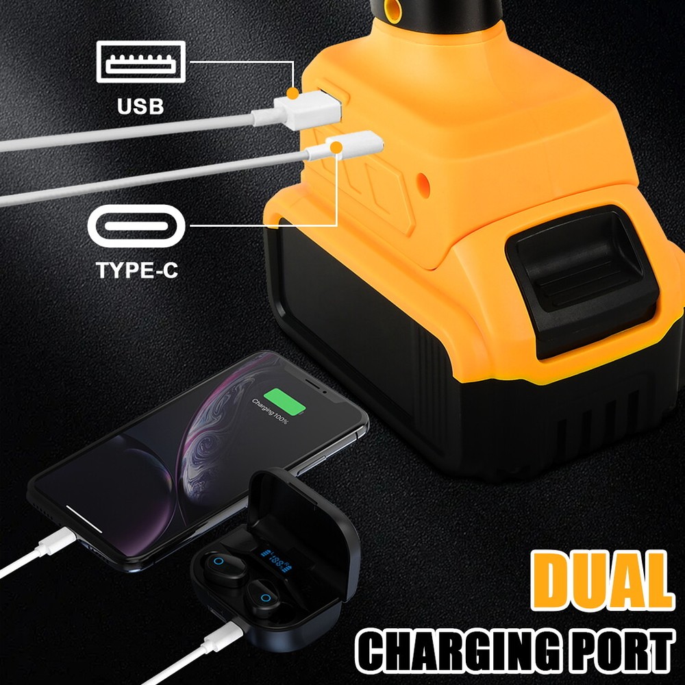 30W 2500LM Cordless LED Flashlight Work Light Powered for DeWalt 20V MAX Battery