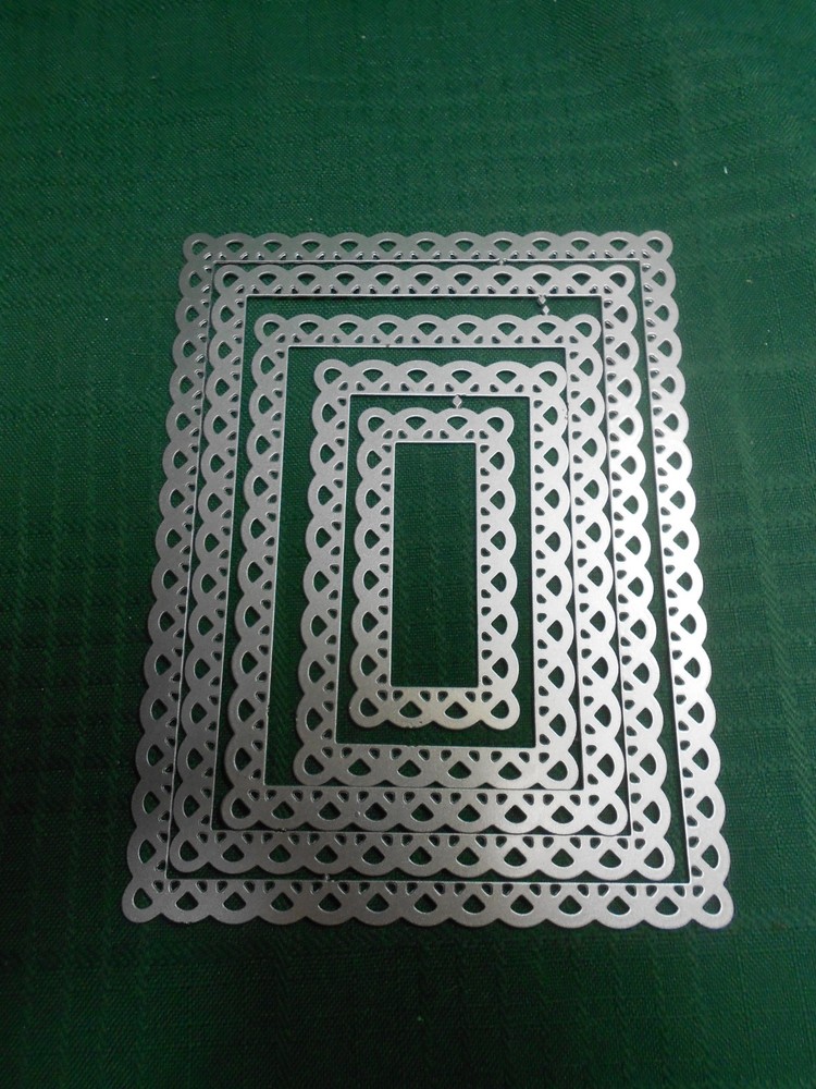 5 Rectangle Lace Edged Nesting Metal Cutting Dies