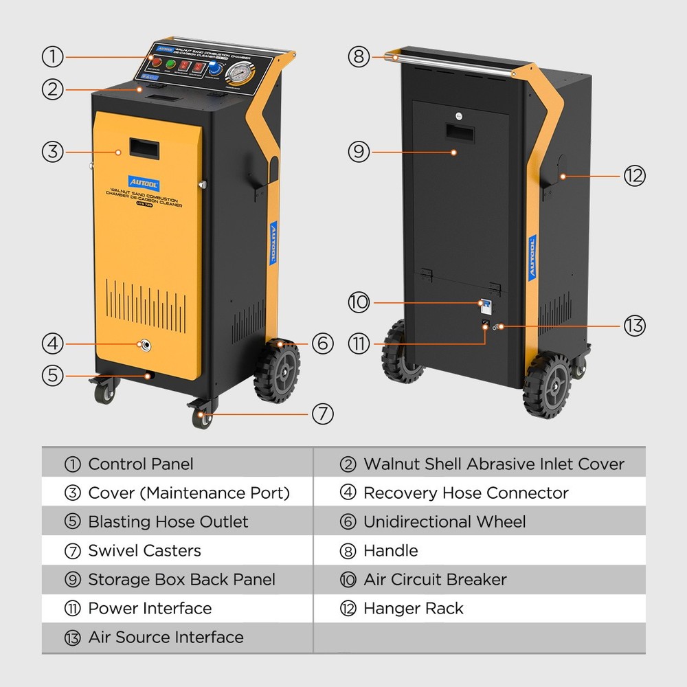 Walnut Blaster Machine Engine Carbon Cleaner Combustion chamber Blasting Cleanin
