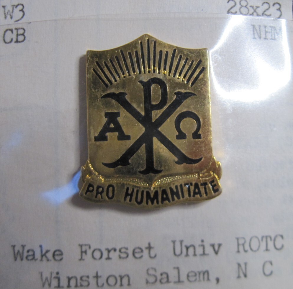 Army DUI DI cb ROTC Program WAKE FOREST UNIVERSITY winston salem North Carolina