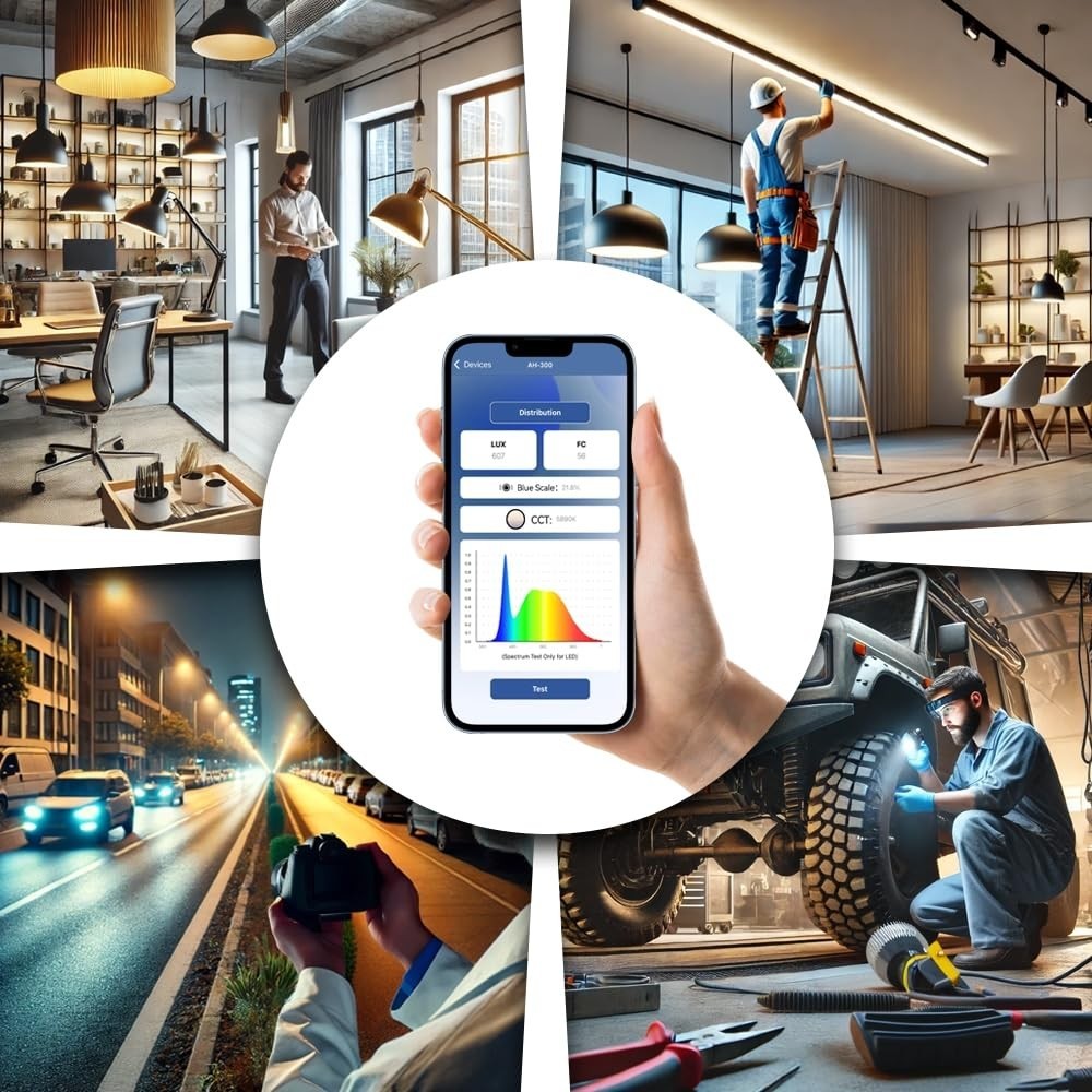 Versatile Light Meter with Blue Light Testing and CSV Data Export Capability