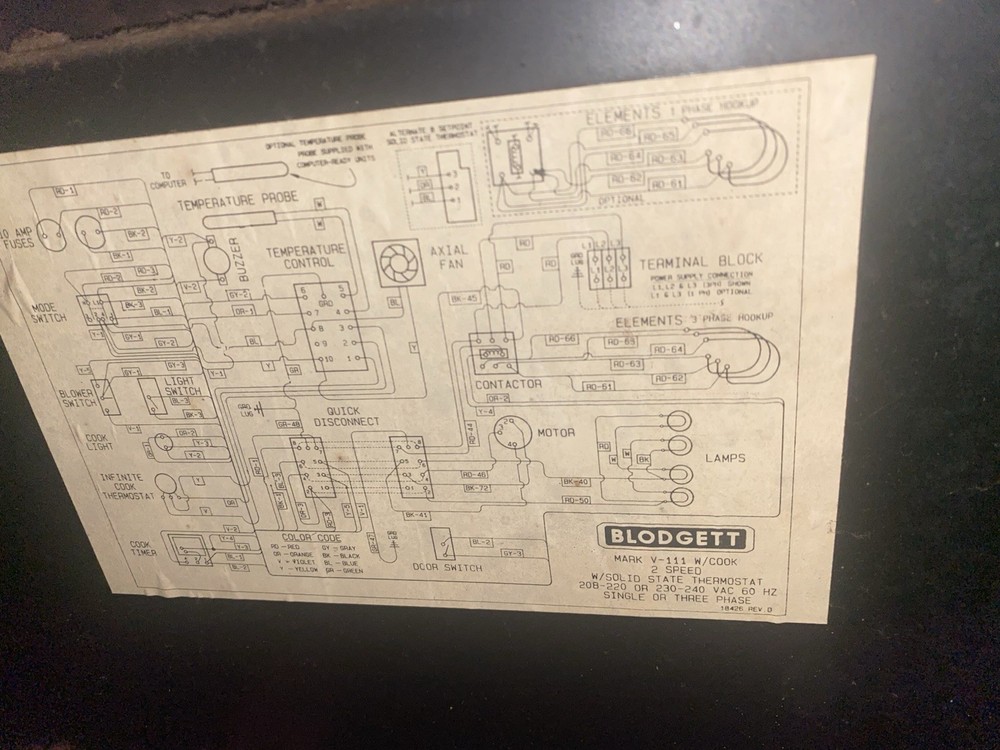 Blodgett Mark V-III W/cook, 2 Speed W/solid State Thermo., Single Or Three Phase