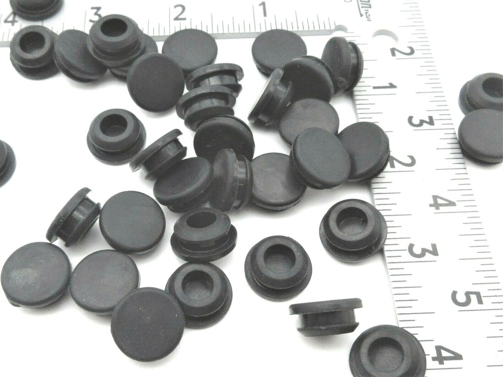 7/16” Solid Rubber Grommet Panel Plug 5/8" OD Fits 1/8” Thick Panel