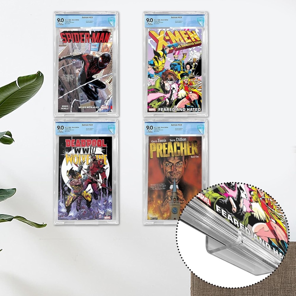 16 Transparent Floating Comic Book Display Stands Book Display Frames.