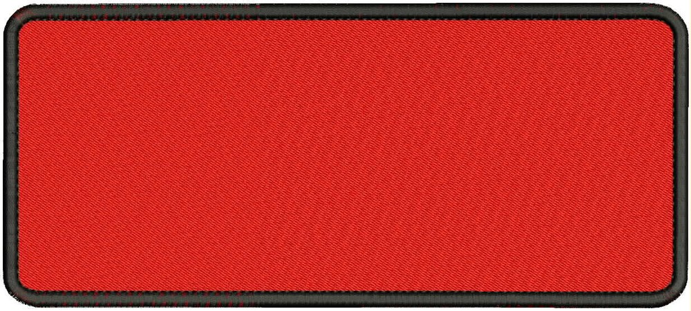 Blank Embroidery Patch 4x10'' VELCR@ ON BACK  BLACK ON RED