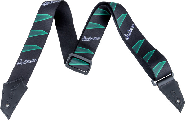 Genuine Jackson Logo Guitar Strap, Headstock Pattern, Black/Green