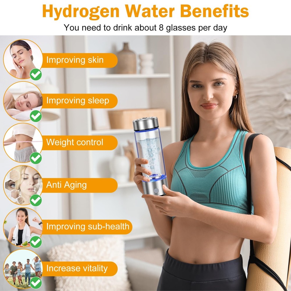 Upgrade Hydrogen Water Bottle, Hydrogen Water Generator with Advanced SPE PEM...