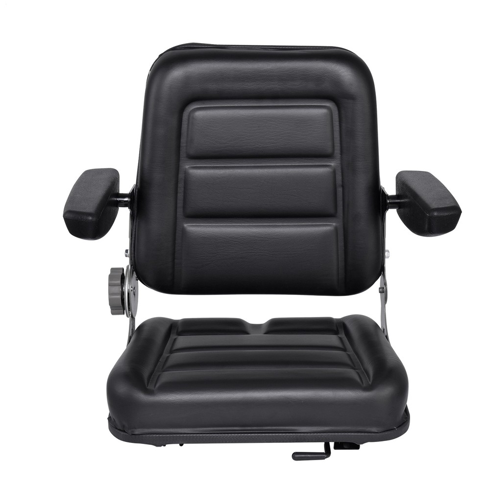 Universal Forklift Seat Fold Down Tractor Seat Adjustable Back & Seatbelt