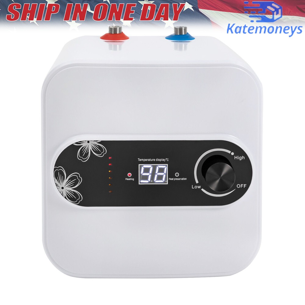 1.5KW Electric Mini-Tank Water Heater for RV Trailer Kitchen Under Sink Counter