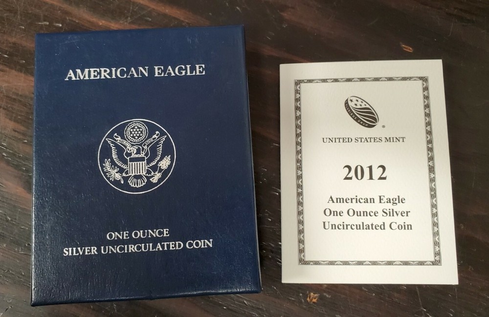 2012-W Uncirculated $1 American Silver Eagle Box & COA | No Coin