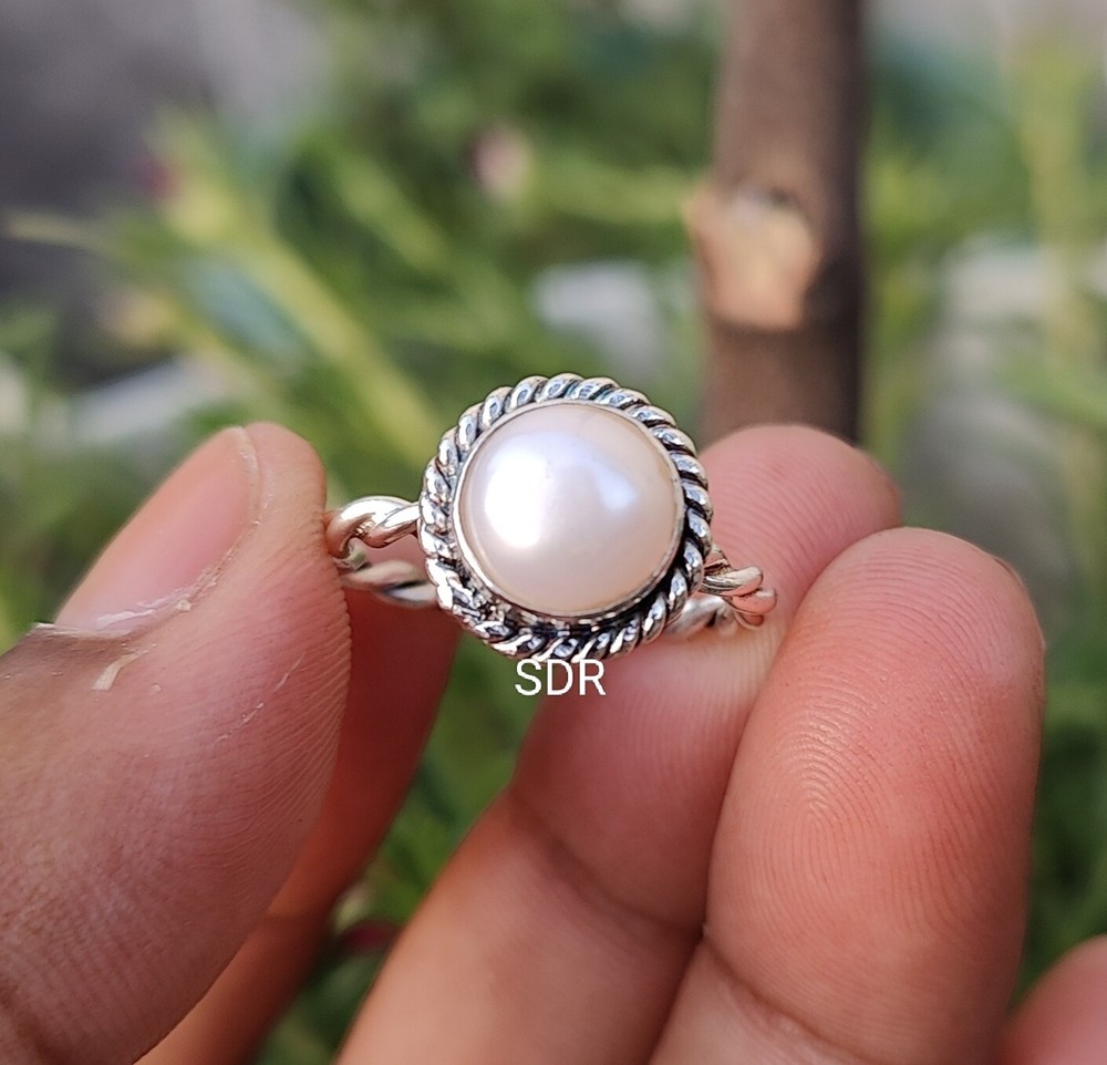 Natural Pear 925 Sterling silver Band & Statement Ring Handmade Ring All Size