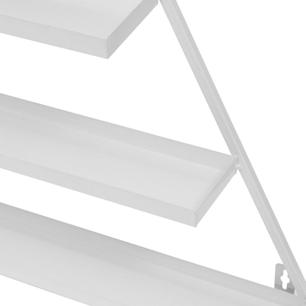 5-Tier Triangle Wall-Mounted Nail Polish Display Rack - 3 Pieces, White