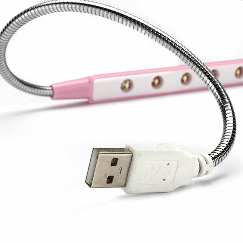 USB LED LIGHT / 10-LED's / FLEXIBLE LAMP / READING LIGHT color ( SILVER )