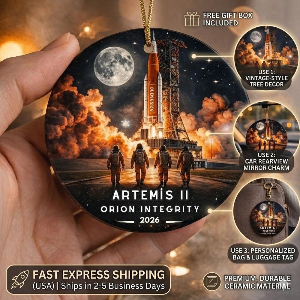 Artemis II Ornament, Personalized Rocket Launch Keepsake