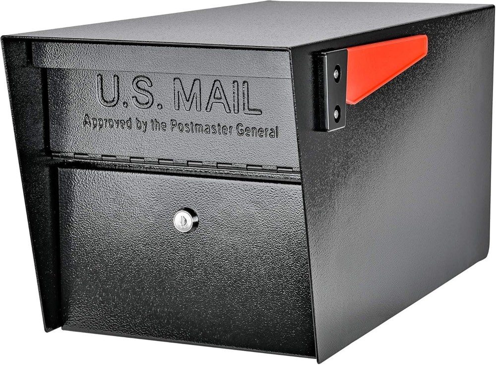Locking Curbside Mailbox, Black Steel Construction