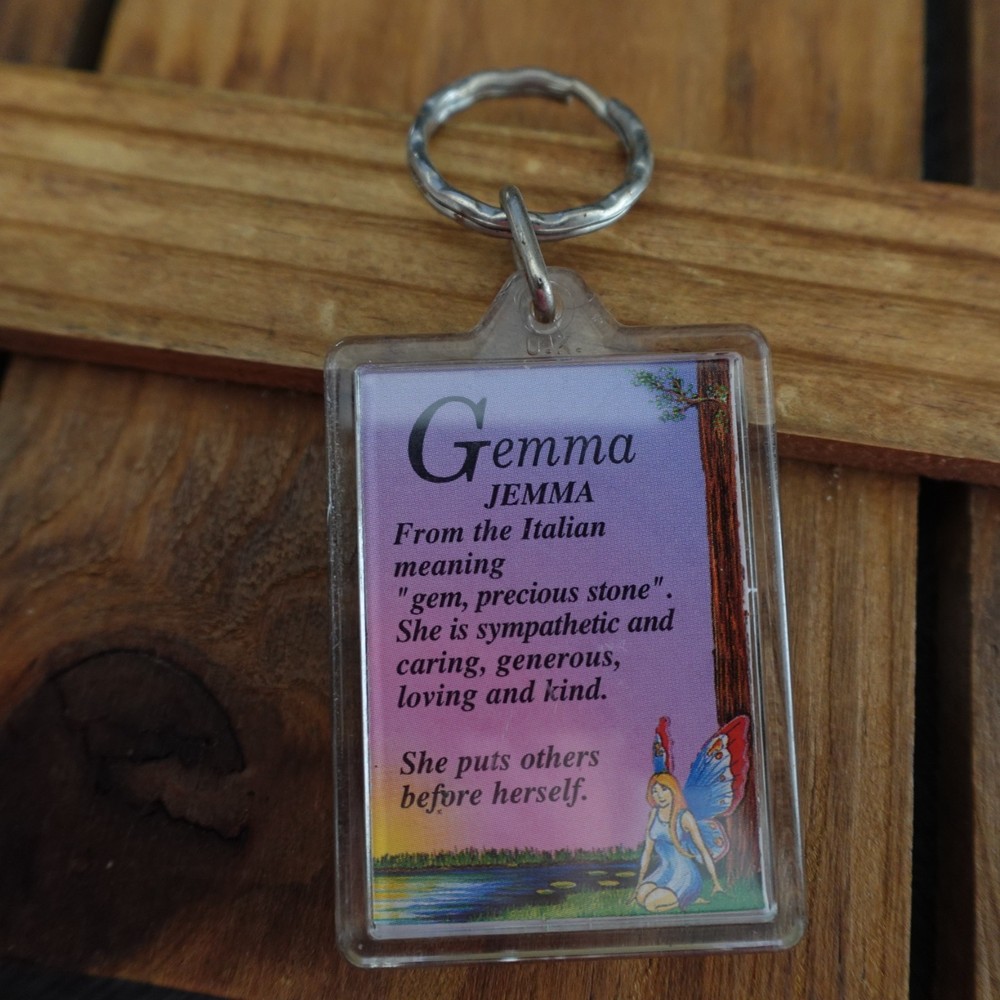 Gemma Personalized Keychain Plastic Novelty Name Definition Meaning Gift