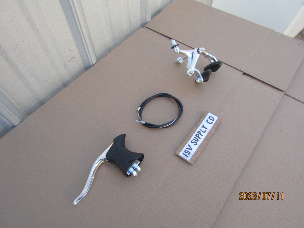 NEW FRONT ROAD OR FIXIE BICYCLE SIDE PULL BRAKE SET FOR DROP HANDLEBAR BIKES.