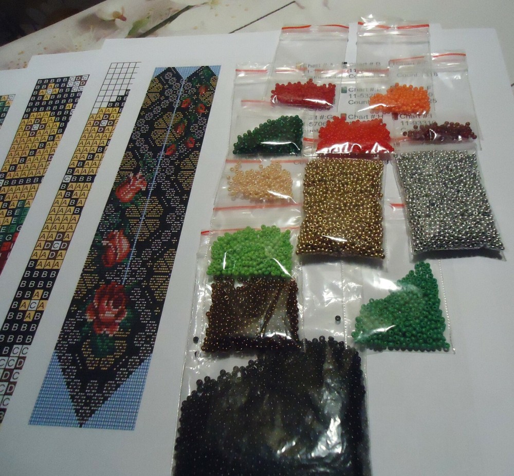 Kit for making a necklace gerdan. Beading Loom Pattern. #A3b