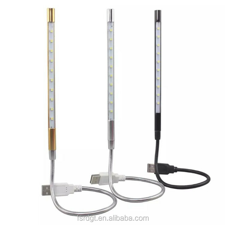 USB LED LIGHT / 10-LED's / FLEXIBLE LAMP / READING LIGHT color ( SILVER )