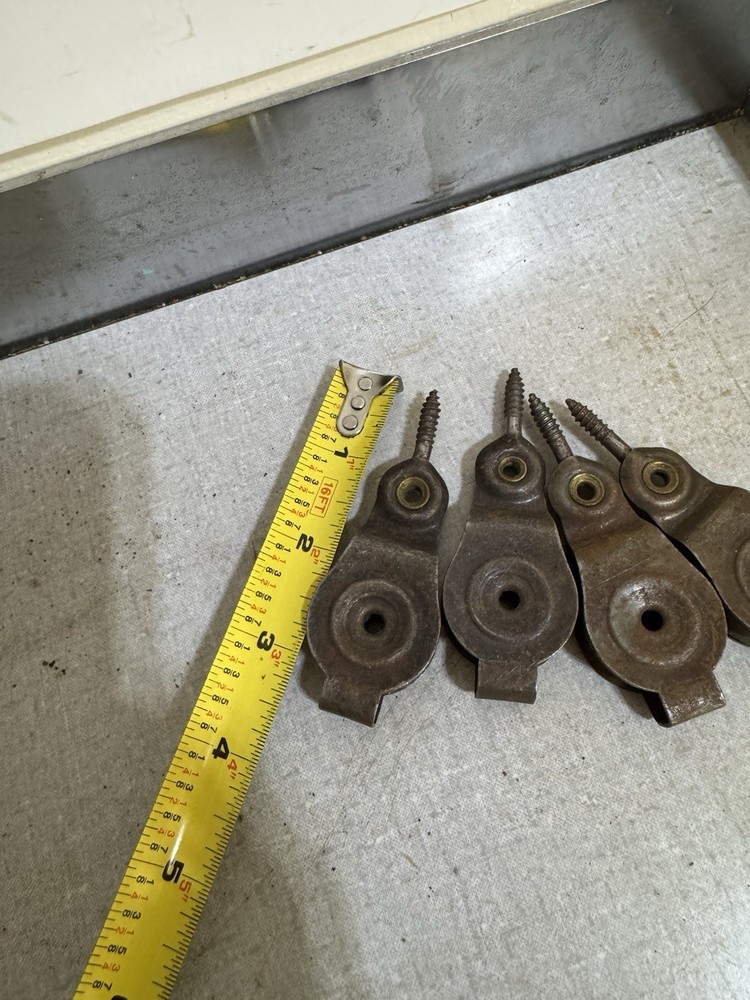 4 vintage small metal block pulleys