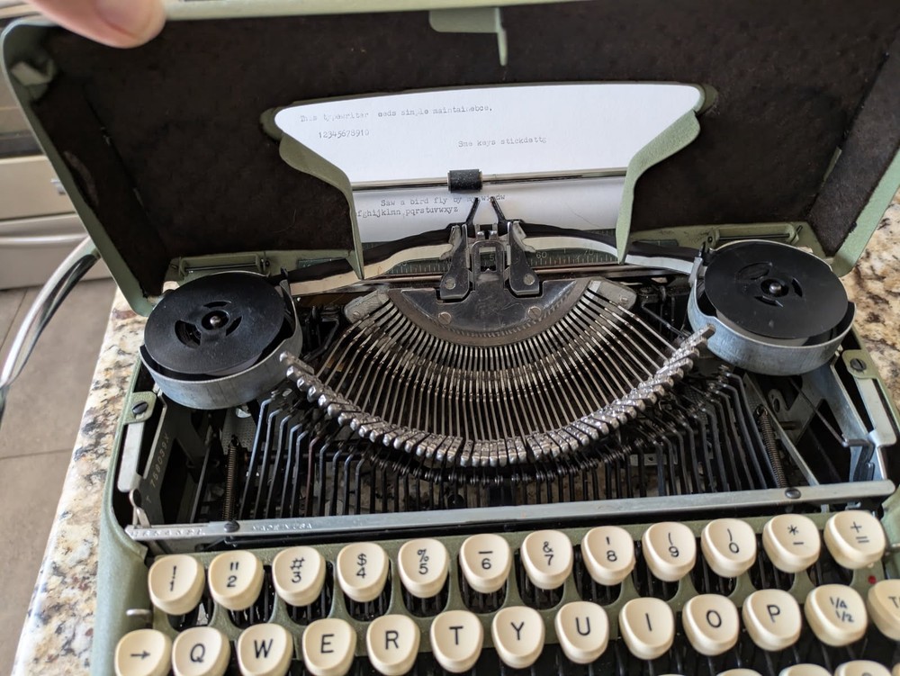 Smith Corona Typewriter Mint Green and Case Tested and Working