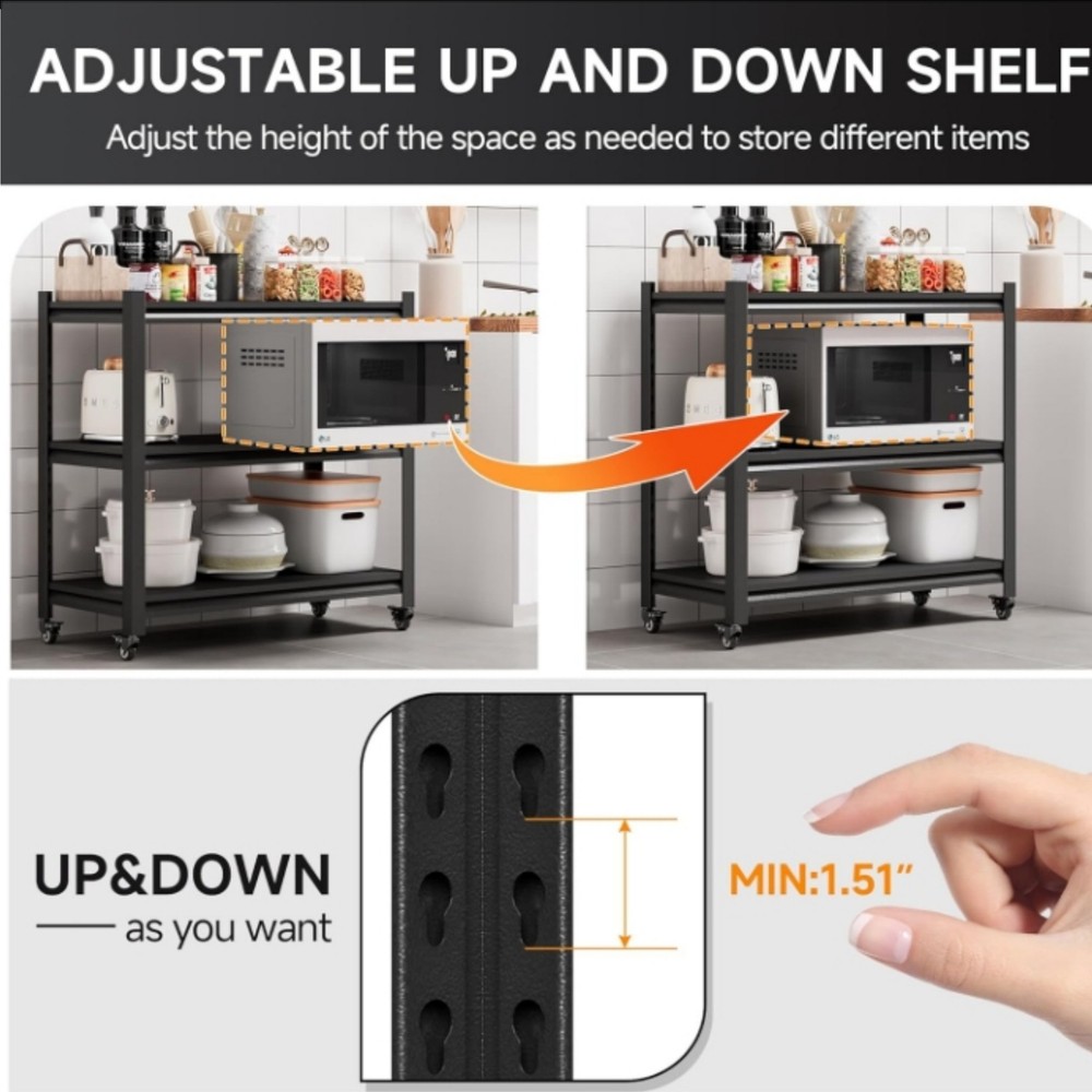 Metal Garage/Warehouse Storage Rack Unit Rolling Shelving Tool Storage Organizer