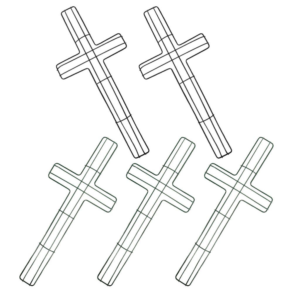 5 Pcs Wreath Macrame Ring Easter Door Cross Shaped Frame Wire Rings