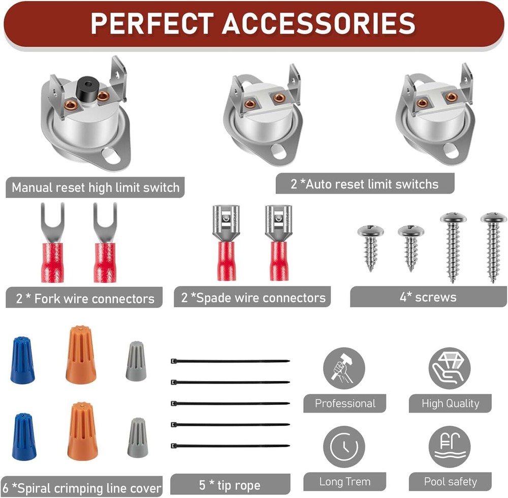 for Hayward HAXTLK1930 Temperature Limiters Kit H-Series ED1 ED2 Pool Heater