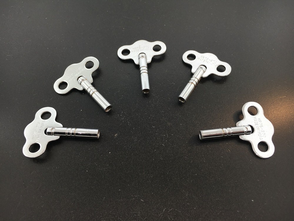 Clock Key Set of 5 Size 4 or 3.25mm 