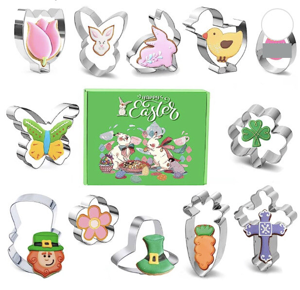 Happy Ester 12 Pieces Cookie Cutter Set