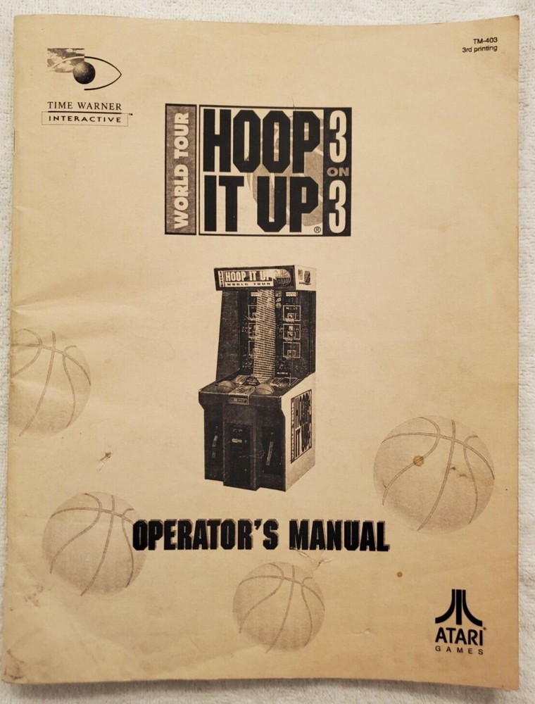 Atari Hoop It Up Arcade Game Operator's Manual/Wiring Diagrams