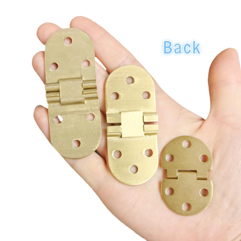 2pcs Solid Brass Hinges Door Flip Folding Tabletop Concealed 1.85 Inch 47mm