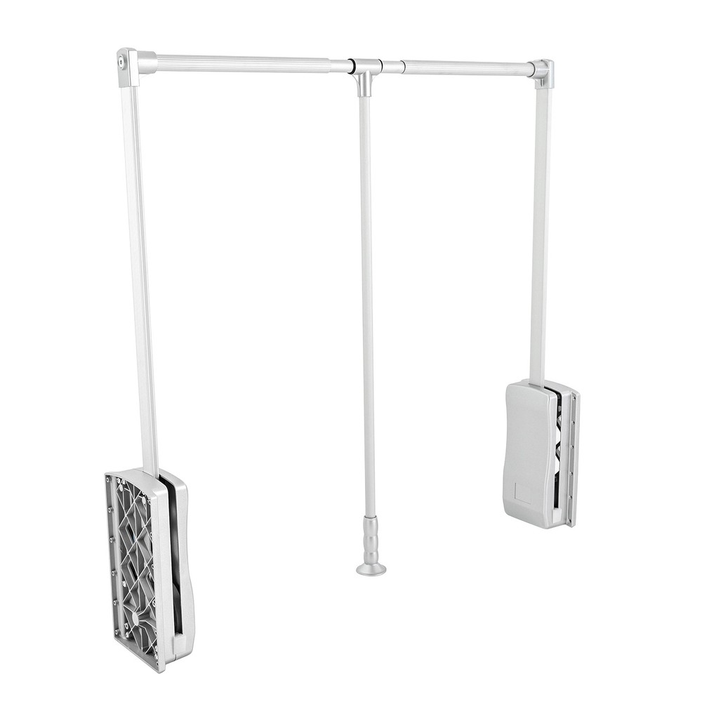 Pull Down Closet Rod for Hanging Clothes Retractable Wardrobe Hanger Silver 10kg