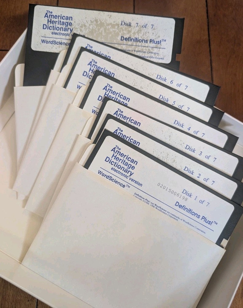 American Heritage Dictionary Electronic Version 5 1/4" Floppy Disk WordScience