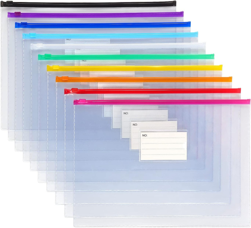 10 Pack Plastic Envelope Poly Zip Envelop Plastic Envelopes Files Zipper Folders