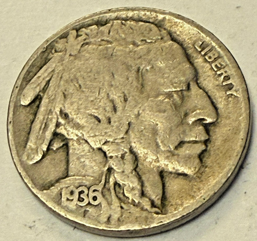 1936-D 5C Buffalo Nickel