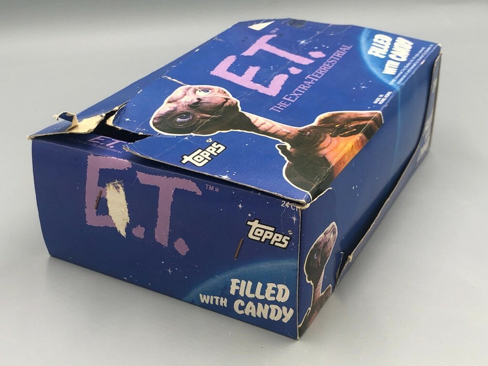 1982 STORE DISPLAY Box TOPPS Gum 9 E.T. CANDY CONTAINER Toppers Vintage ET