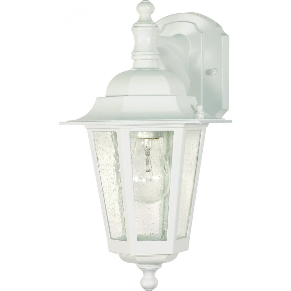 60-3473 *SATCO nuvo* decorative outdoor wall lantern WHITE width 7" height 13"