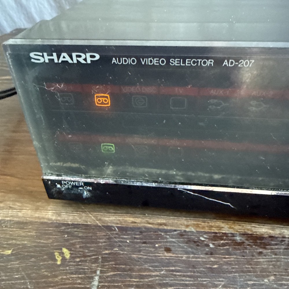 Vintage Sharp Audio Video Selector AD-207 Power Tested Only