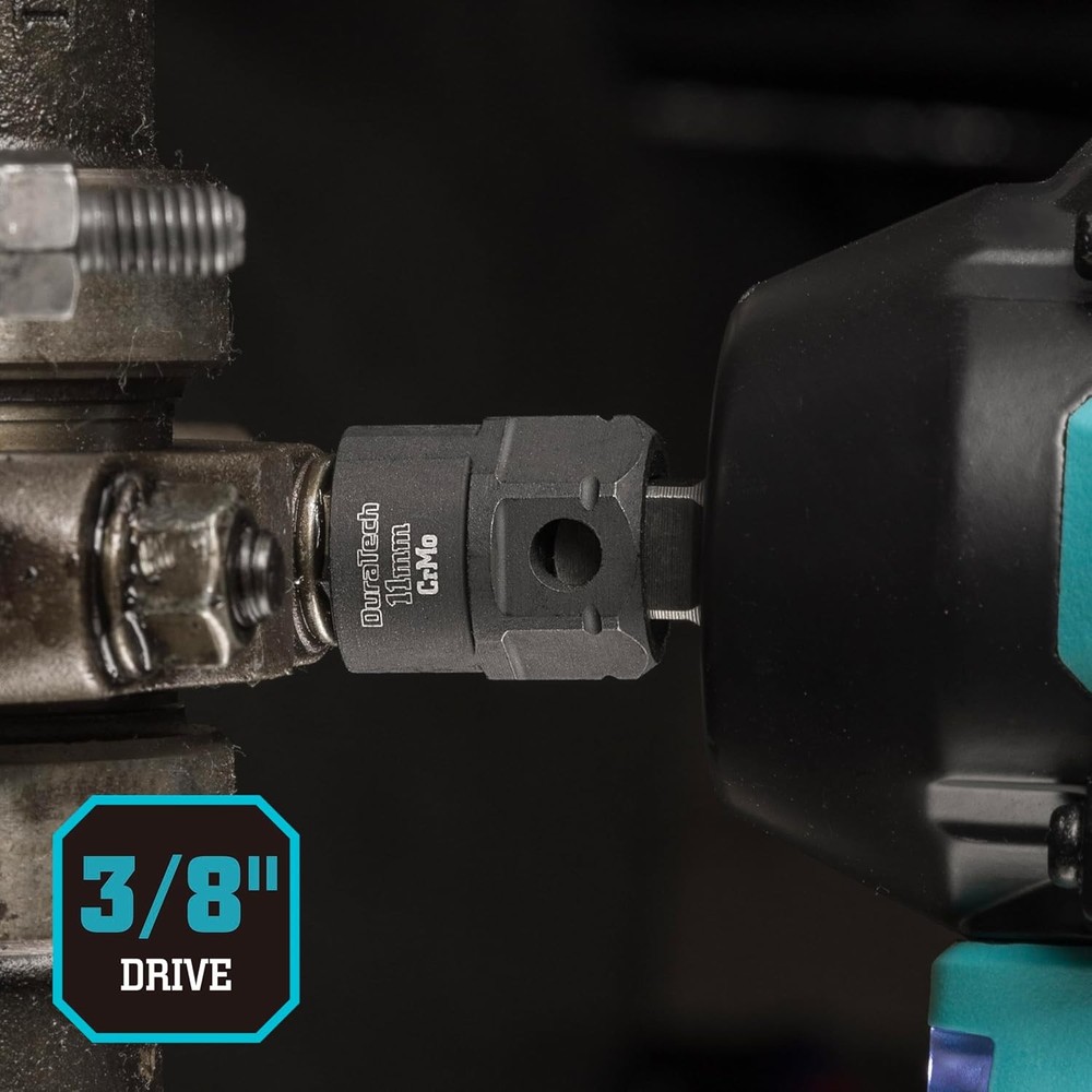 DURATECH 3/8" Drive Stubby Impact Socket Set, Low Profile Impact Sockets