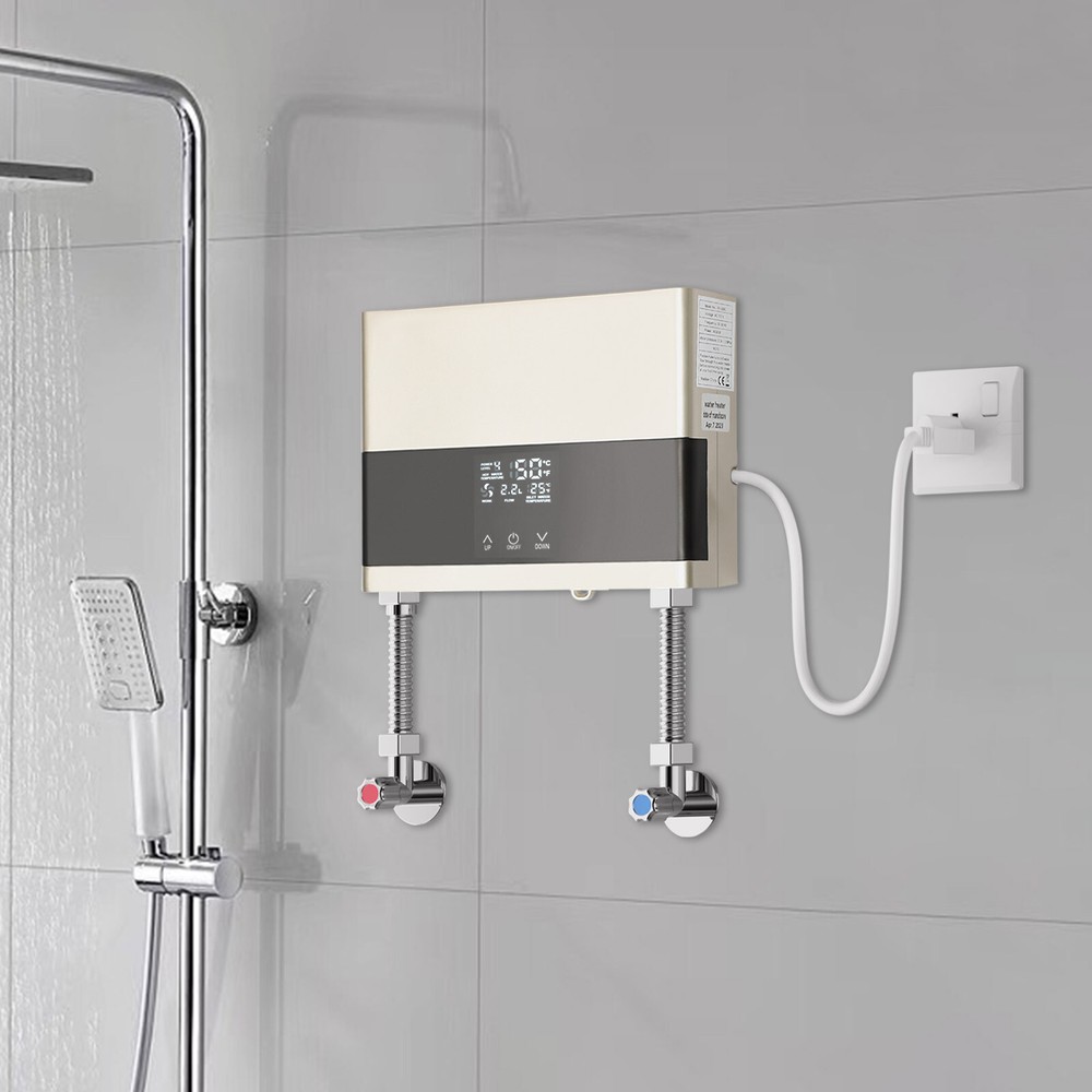 Mini Instant Tankless Water Heater 4000W Remote Control Touch Display Screen