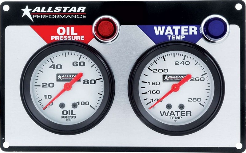 Allstar Performance ALL80090 2 Gauge PanelOil Press. / Water Temp, White