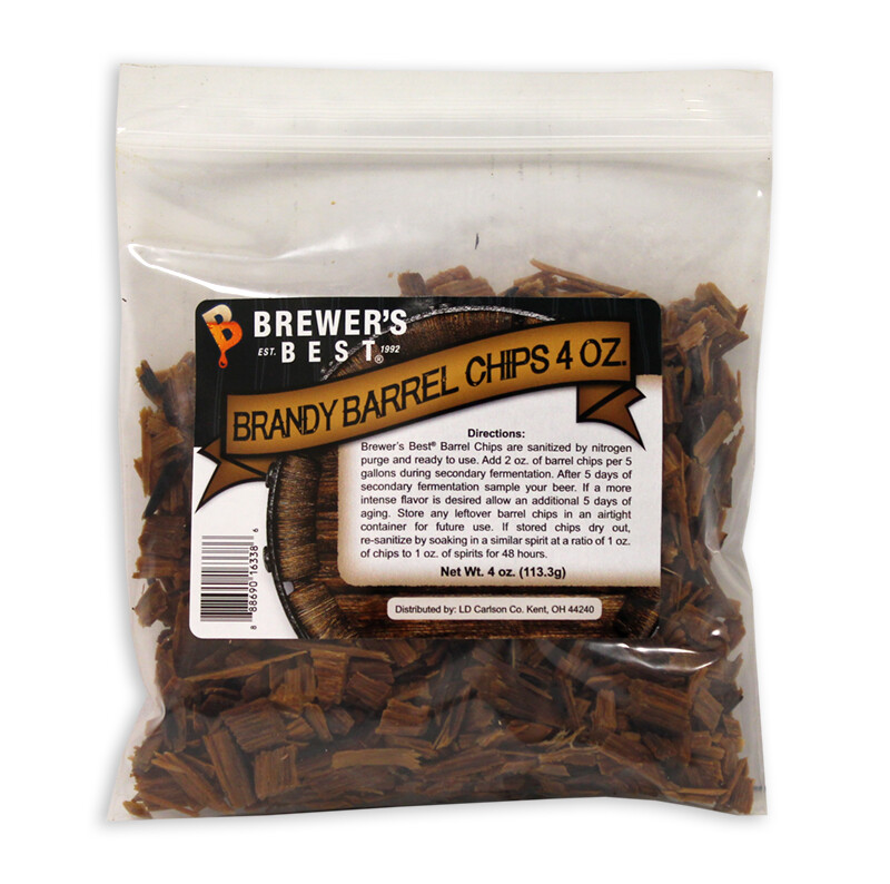 Brewers Best Brandy Barrel Chips 4 oz Beer Brewing Distilling Homebrew